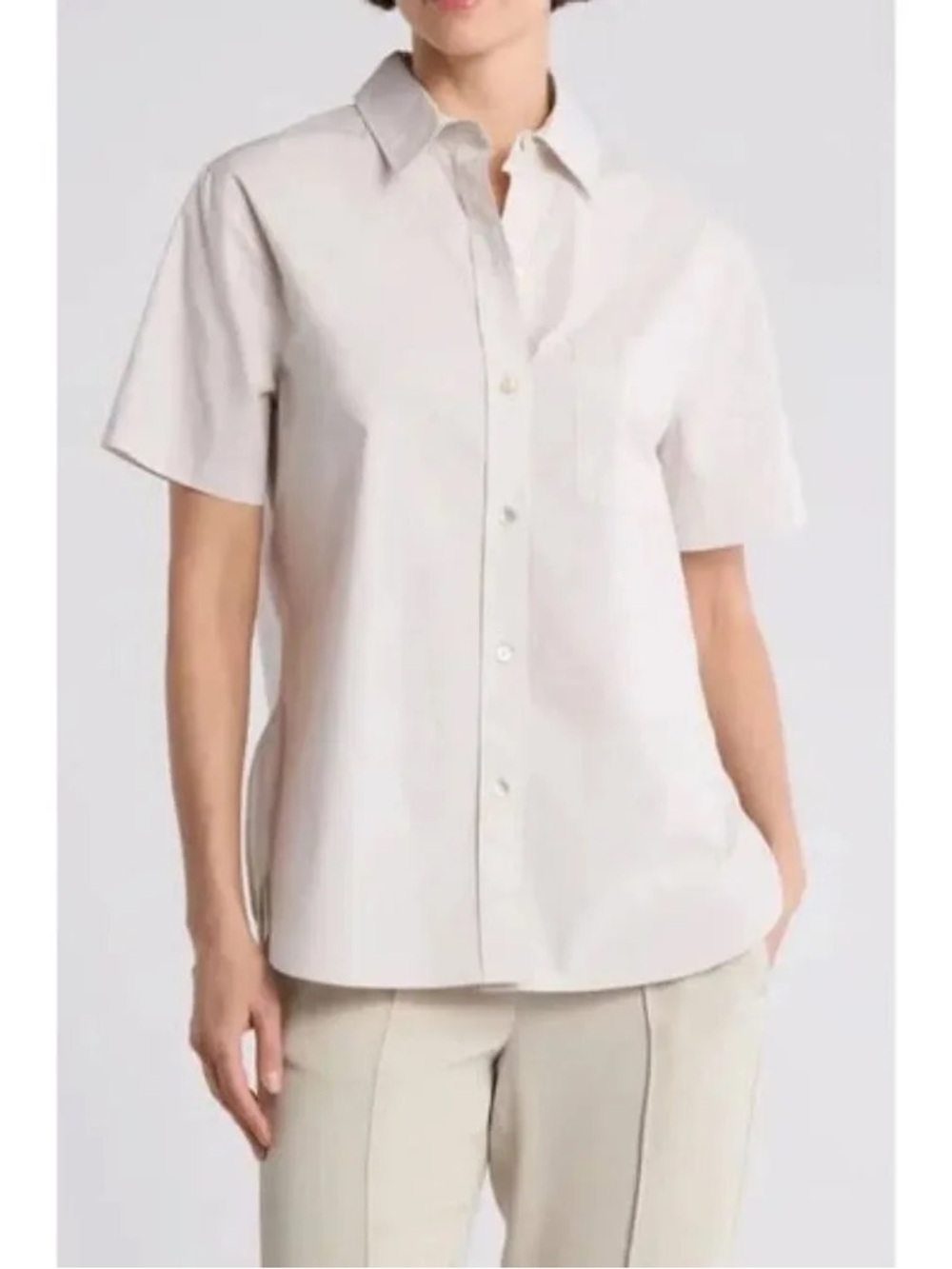 NWT Vince Button Down Shirt NEW Size XS Women’s Cream Cotton Business Casual